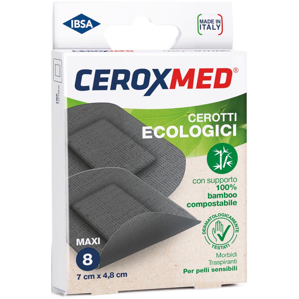Ceroxmed Cerotti Ecologici Grandi 7cm x 4,8cm 8 Pezzi