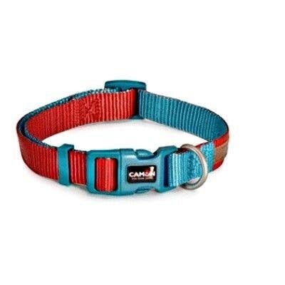 Camon Collare Regolabile Double Premium Rosso/Ottanio Per Cani Cuccioli 25x480cm/660mm