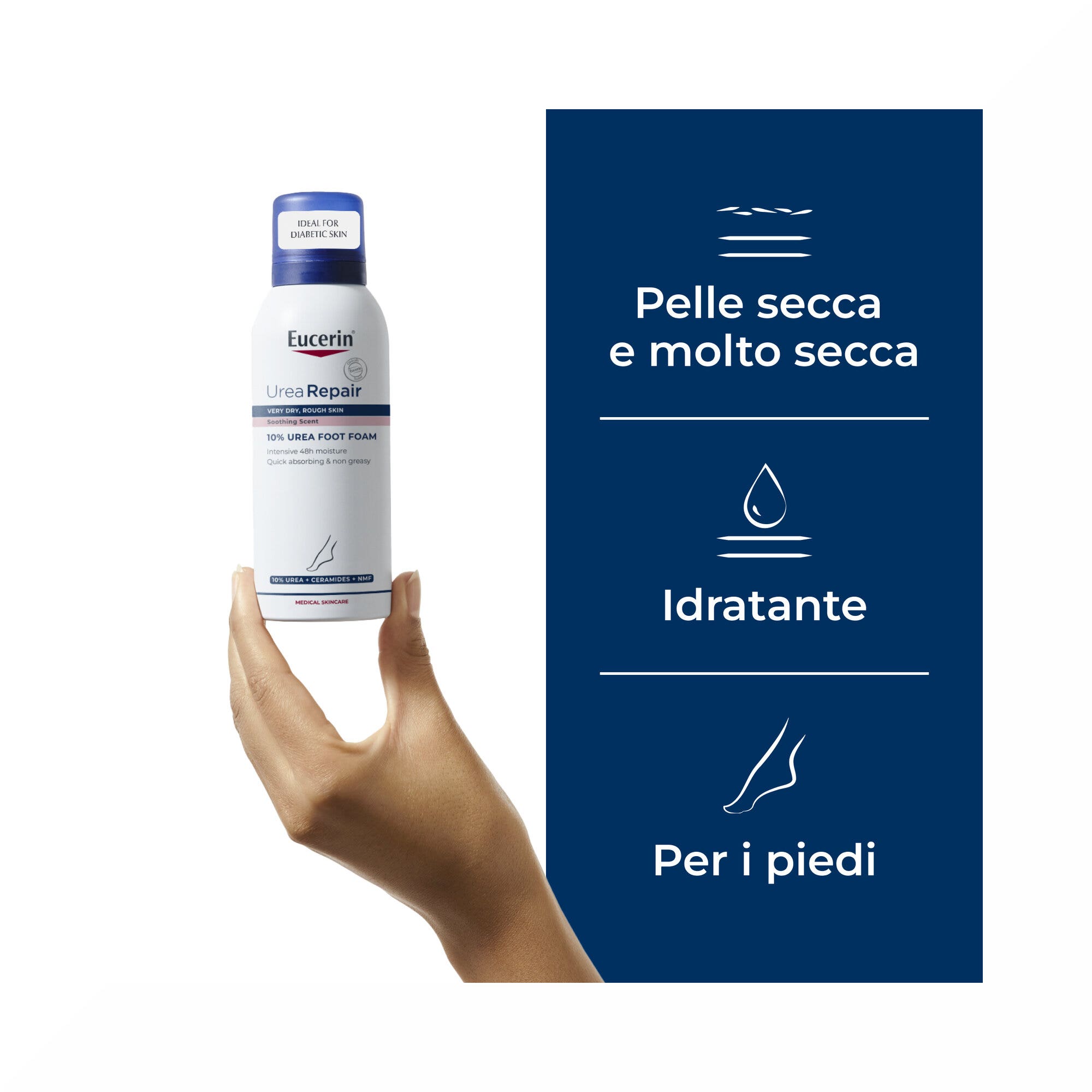 Eucerin Urearepair Plus Mousse para pies, crema para pies, 150 ml