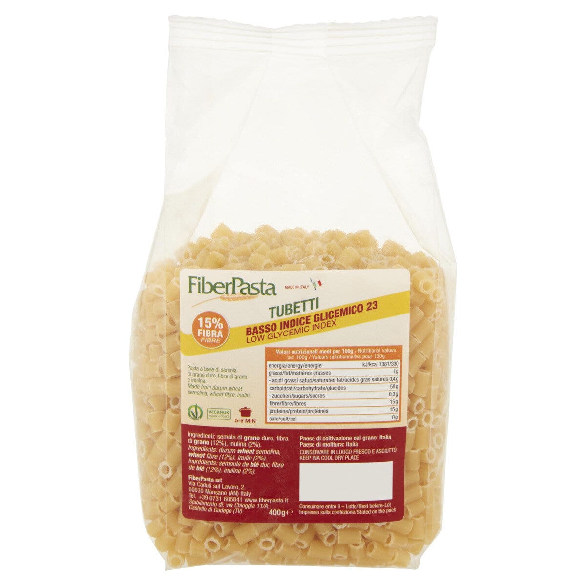 FiberPasta Tubetti Da Brodo 400g