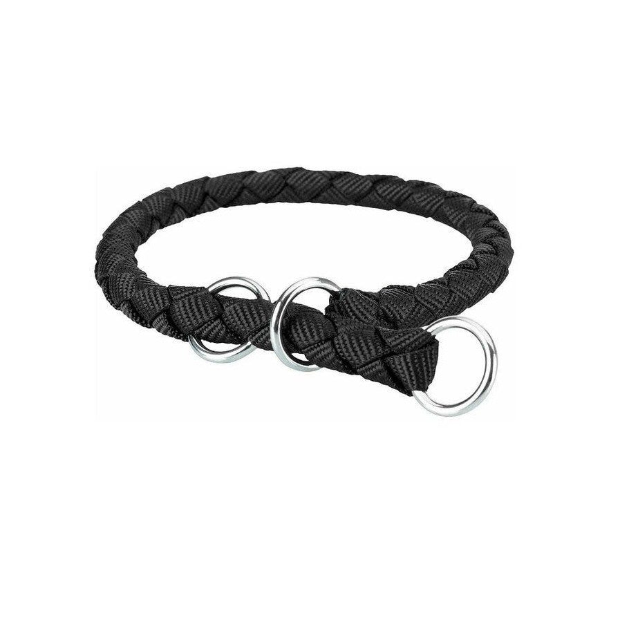 Trixie Collare taglia L in treccia tubolare per cani colore nero