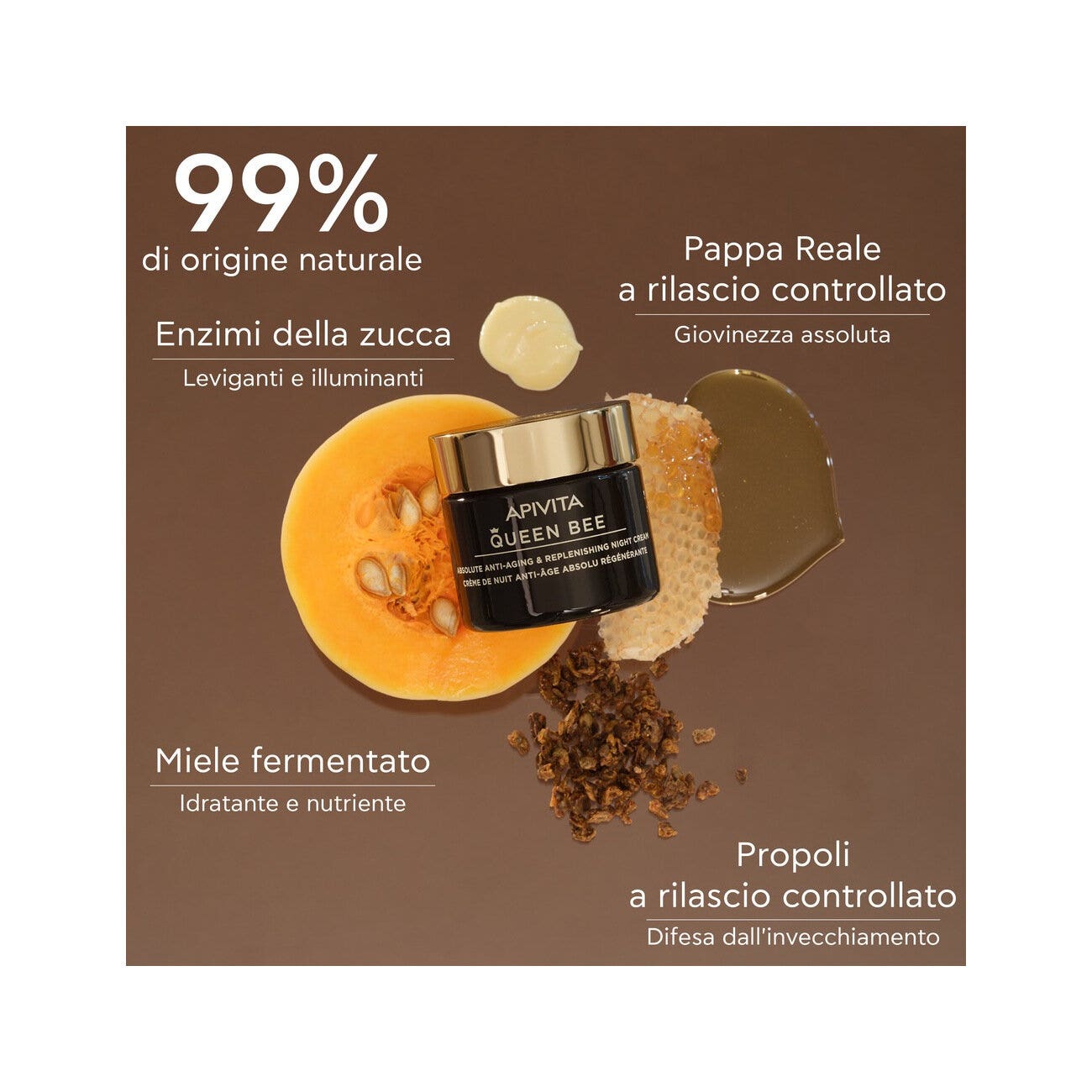 Apivita Queen Bee Night Crema Viso Notte Anti-Età Assoluta&Rimpolpante 50ml