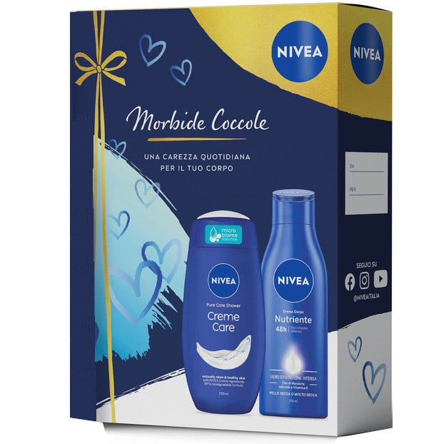 Nivea Cofanetto Bagnoschiuma Creme Care 250ml + Crema Corpo Nutriente 250ml