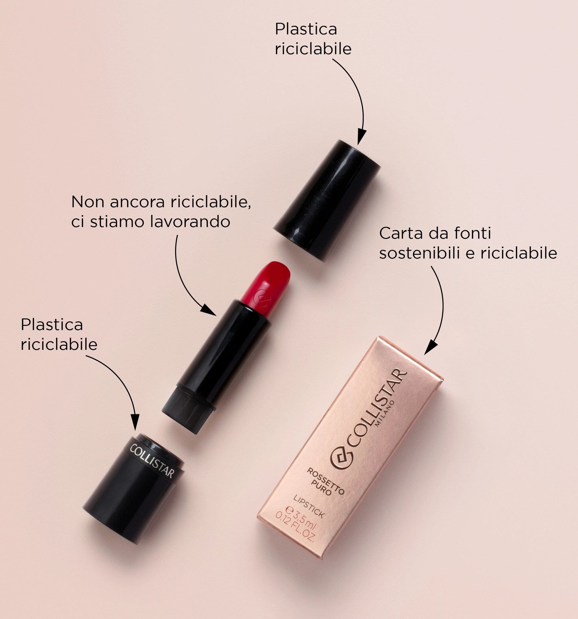 Collistar Rossetto Puro 114 Warm Mauve 3,5ml Refill
