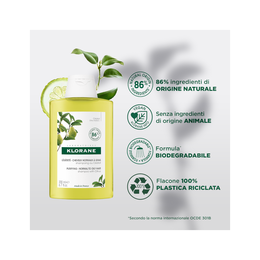 Klorane Shampoo Alla Polpa Di Cedro Leggero 200ml