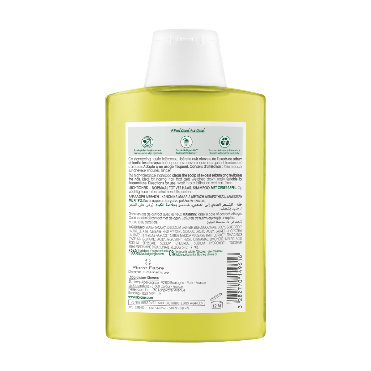 Klorane Shampoo Alla Polpa Di Cedro Leggero 200ml