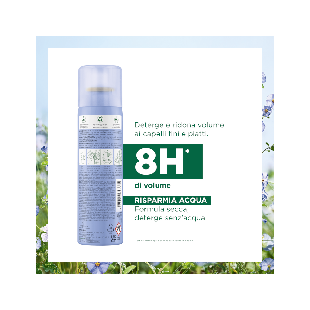Klorane Shampoo Secco Volume Al Lino Bio 50ml