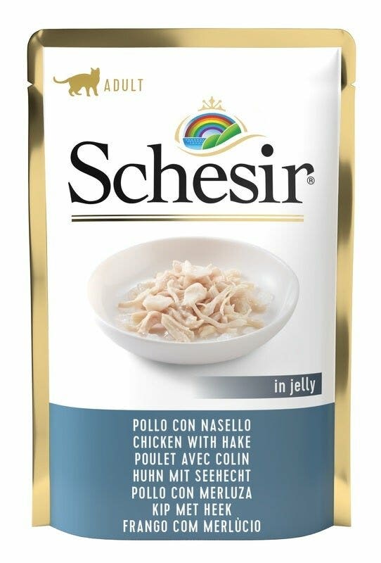 Schesir Pollo Con Nasello In Jelly Cibo Umido Gatti Adulti Bustina 85g