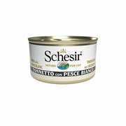 Schesir Tonnetto con pescado blanco, comida húmeda para gatos adultos, lata de 85 g