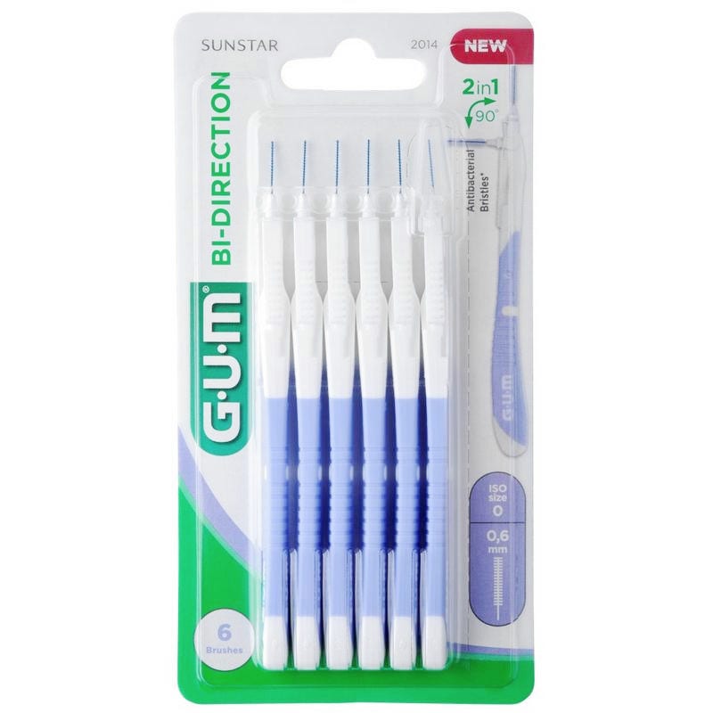 Gum Bi-Direction Cepillo interdental 0,6 mm, 6 unidades