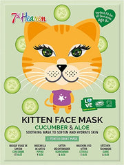 7th Heaven Mascarilla facial de tela con estampado de gatito para adultos/niños a partir de 8 años