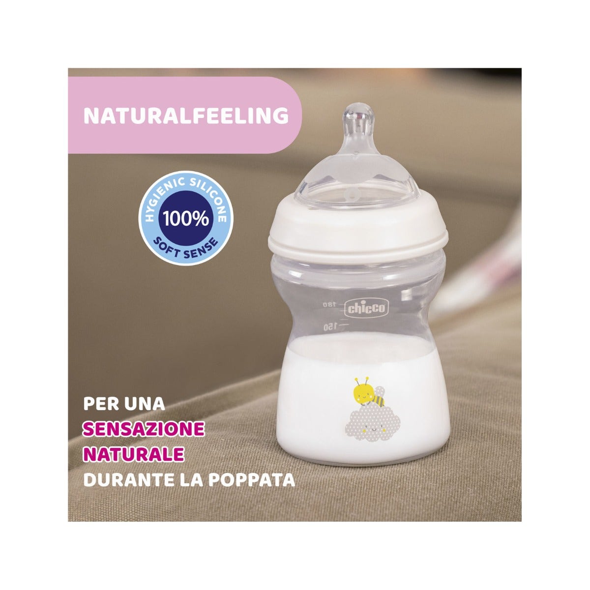 Chicco Biberón Natural Feeling Flujo Medio 2 Meses+ Unisex 250 ml