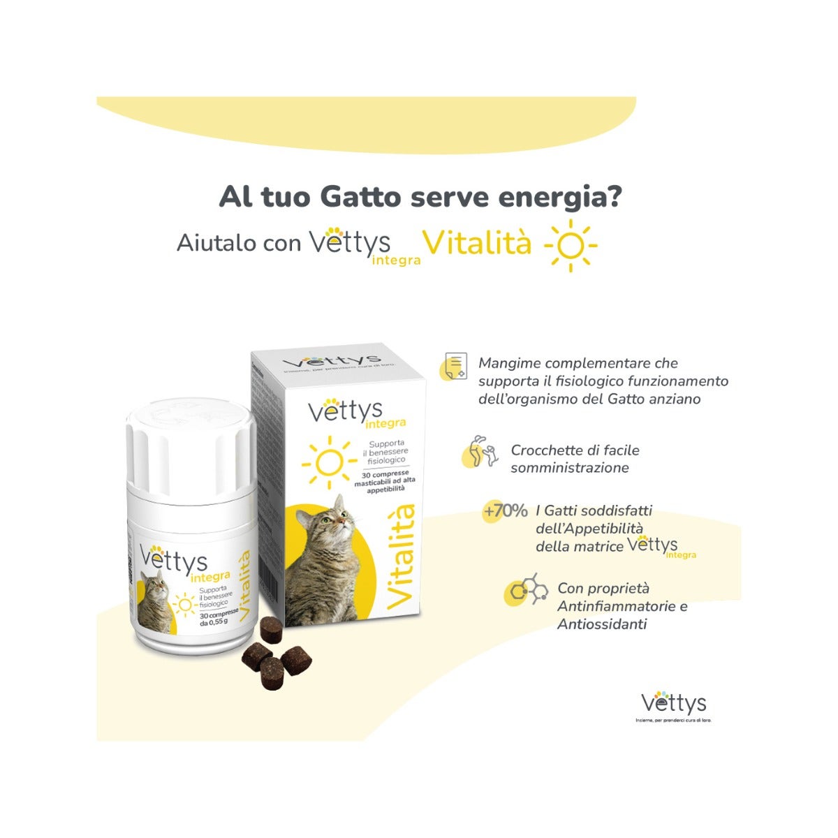 Vettys Integra Vitalità Per Gatti 30 Compresse