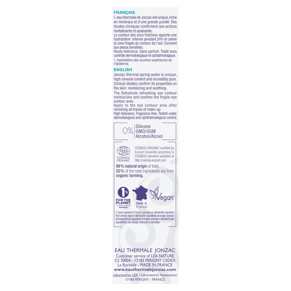 Eau Thermale Jonzac Contorno Occhi Rinfrescante Rehydrate 15ml
