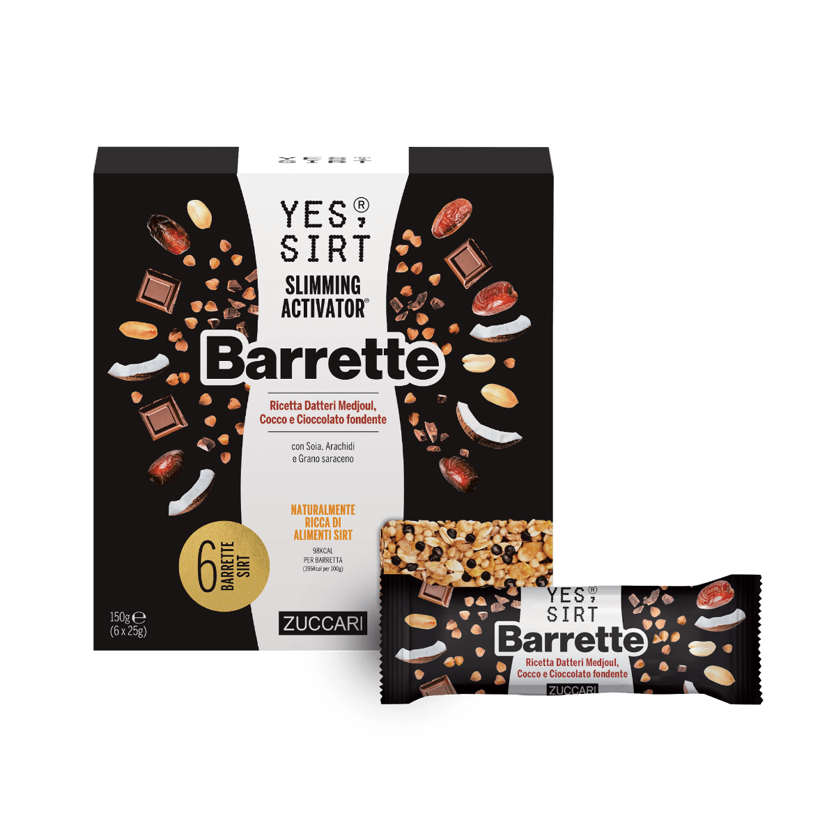 Yes Sirt Slimming Activator Datteri/ Cocco/ Cioccolato Fondente 6 Barrette
