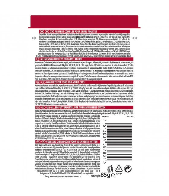 Purina Pro Plan Nutri Savour Delicate Gatto Pezzetti Pesce Oceanico In Salsa Bustina 85g