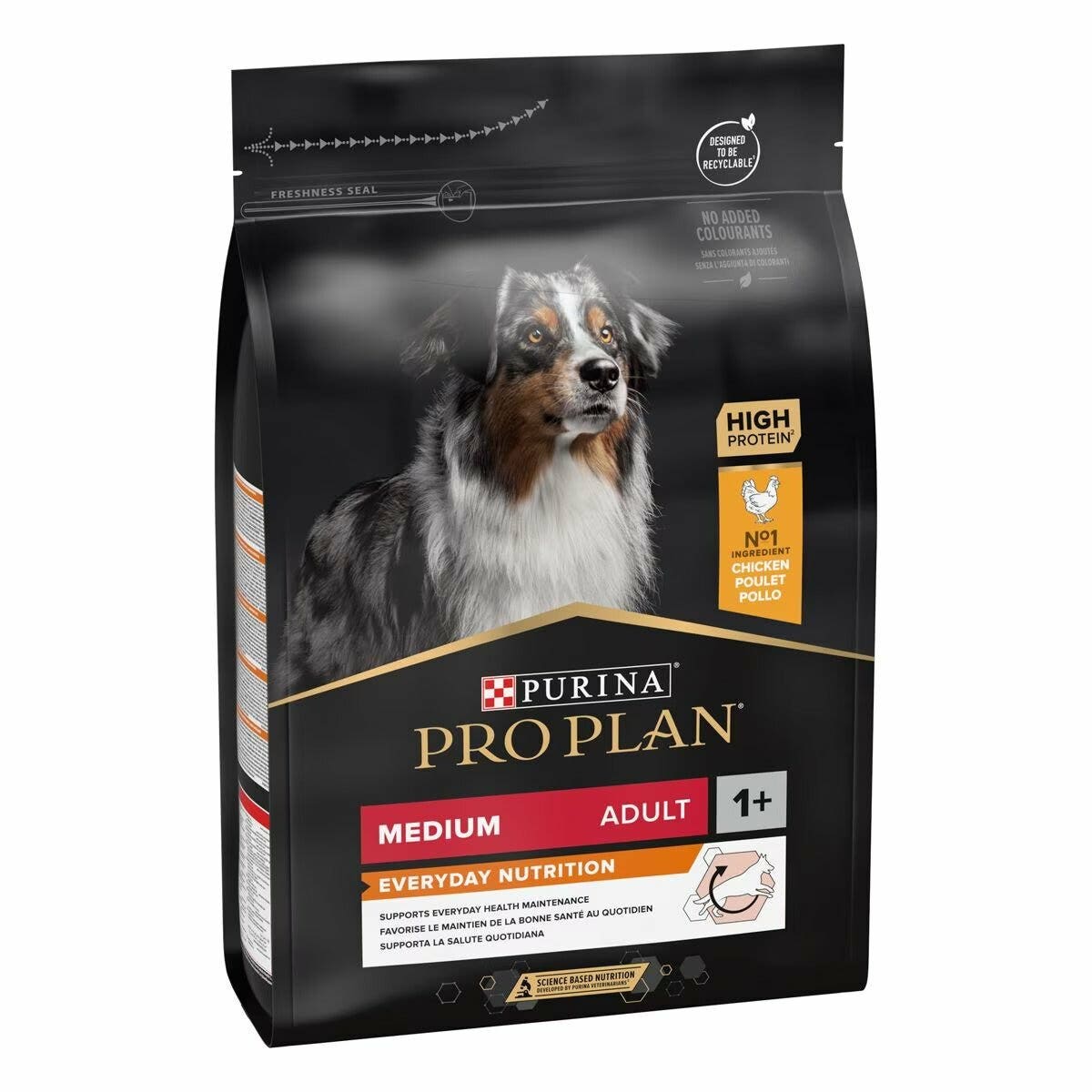 Purina Pro Plan Medium Adult Everyday Nutrition Comida seca con pollo para perros adultos de tamaño mediano, saco de 3 kg