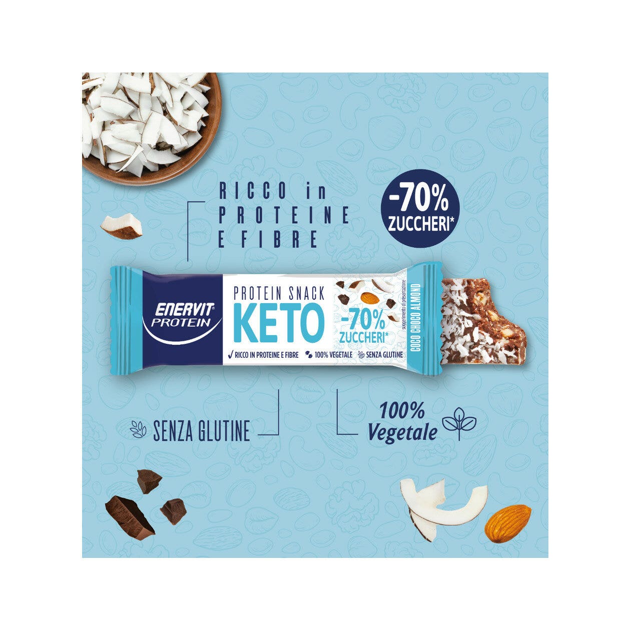 Enervit Snack proteico Keto Coco Choco Almendra 35 g