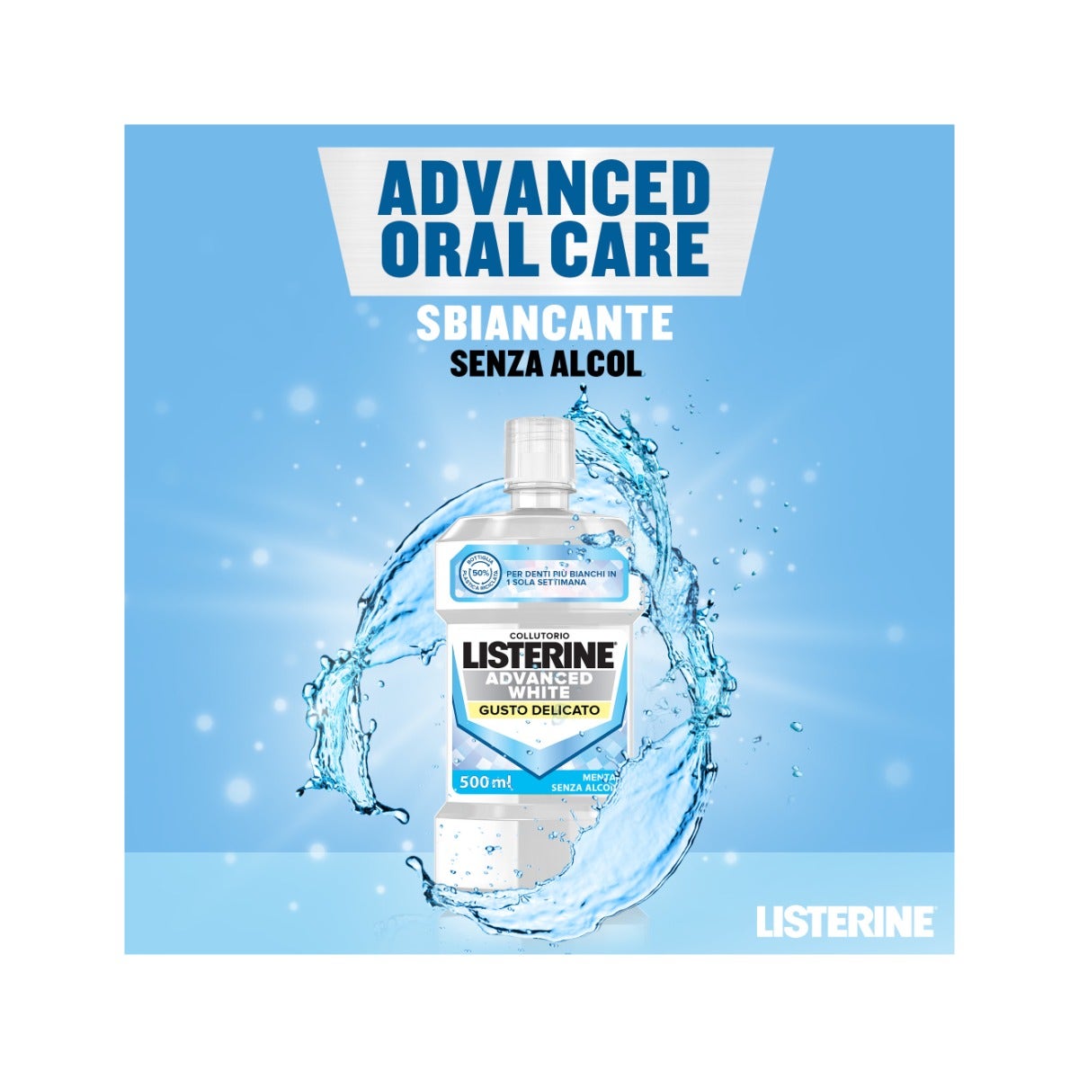 Listerine Advanced White Sabor Suave Enjuague bucal 500 ml