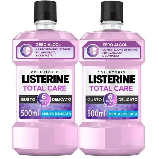 Listerine Total Care Collutorio Gusto Delicato 2x500ml