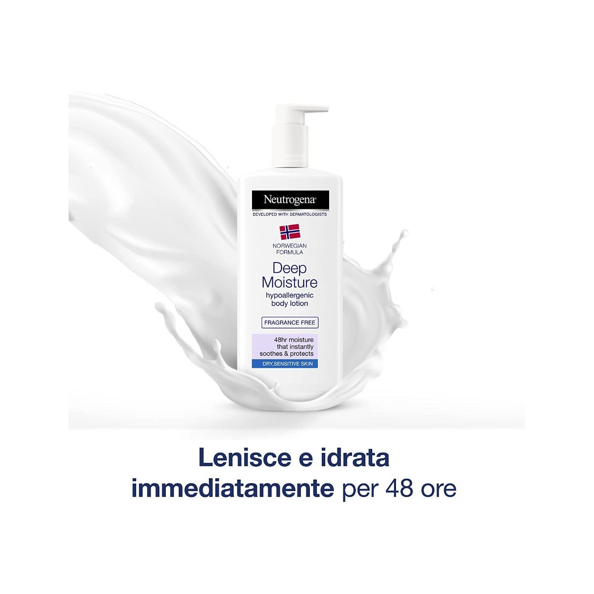Neutrogena Deep Moisture Fluida Non Profumata Crema Corpo per Pelle Secca e Sensibile 400ml