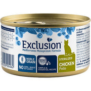 Exclusion Mediterraneo Monoprotein Noble Grain Comida húmeda de pollo para gatos esterilizados 85 g