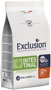 Exclusion Monoprotein Veterinary Diet Formula Intestinal, pienso seco de cerdo y arroz para perros adultos de raza pequeña, saco de 7 kg