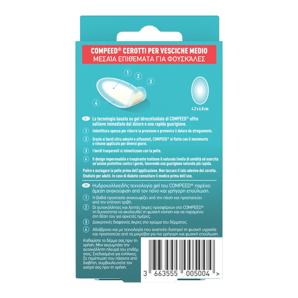 Compeed Parches para ampollas medianos 10 unidades Alivio inmediato