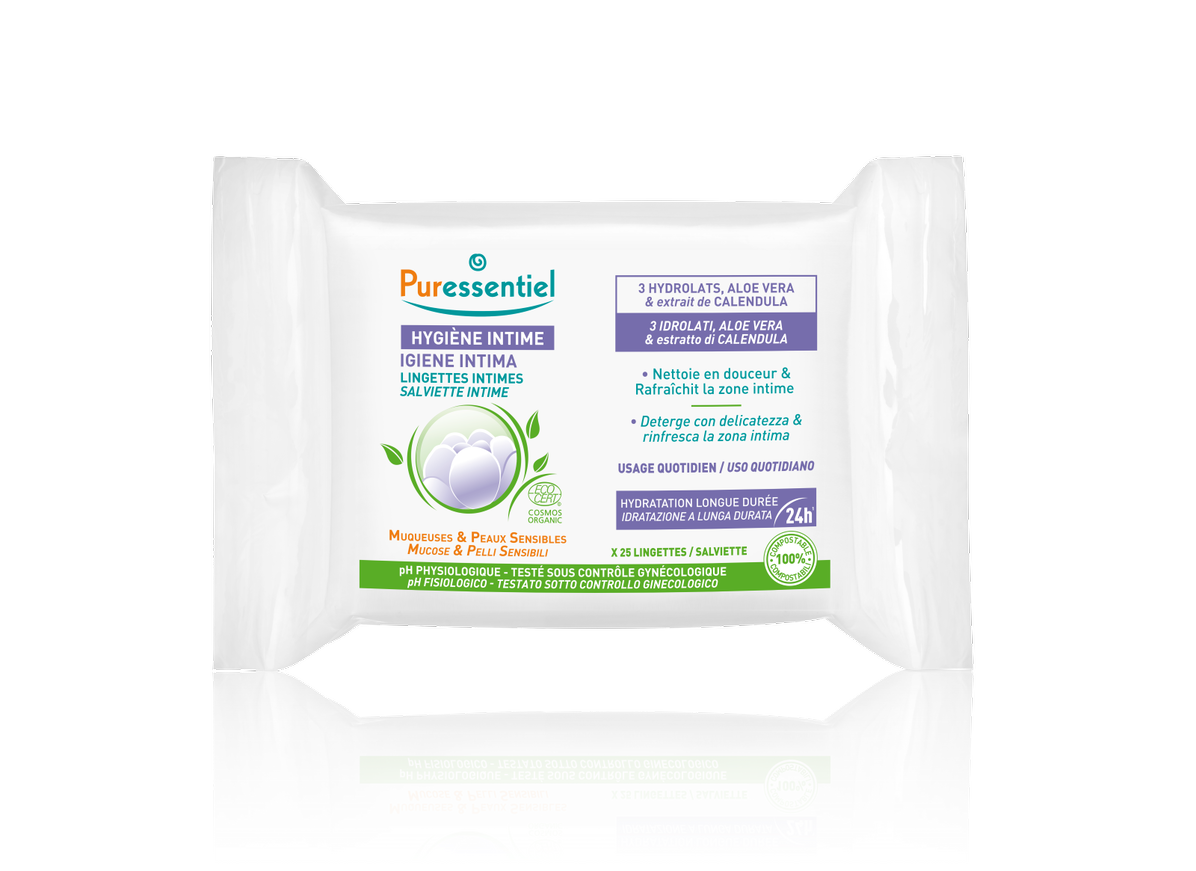 Puressentiel Toallitas íntimas refrescantes, 25 unidades