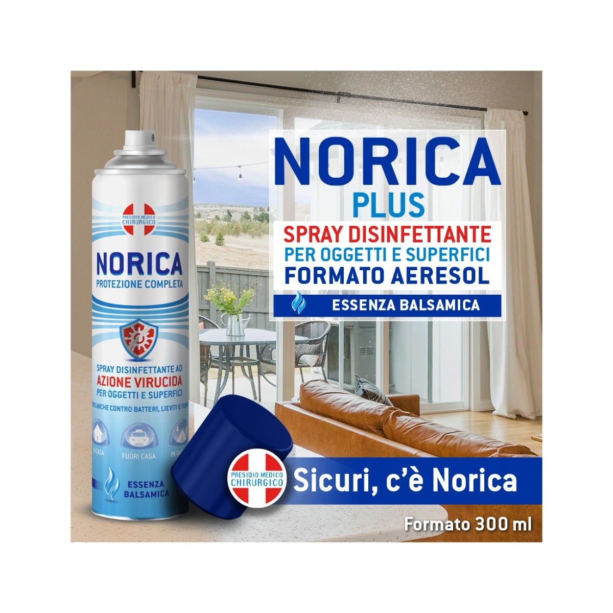 Norica Protezione Completa Spray Disinfettante Azione Virucida Per Superfici 300ml