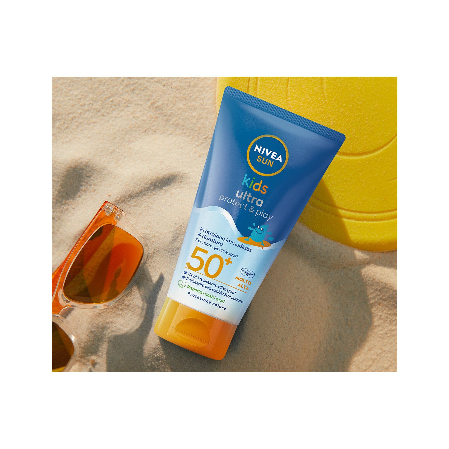 Nivea Sun Leche Solar Kids Ultra Protect & Play SPF 50+ Crema Solar para Niños Resistente al Agua 150 ml
