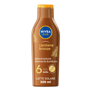 Nivea Sun Latte Solare Carotene Bronze Fp6 Crema Solare Abbronzante Fp6 Per Una Pelle Dorata 200ml