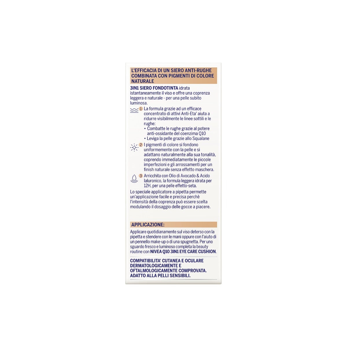 Nivea Q10 Power Antirrasgas 3 en 1: Suero y Base de Maquillaje Dark 30 ml