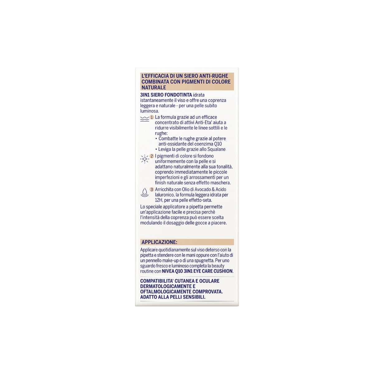 Nivea Q10 Power Anti-Rughe 3In1 Siero Fondotinta Light/Medium 30ml