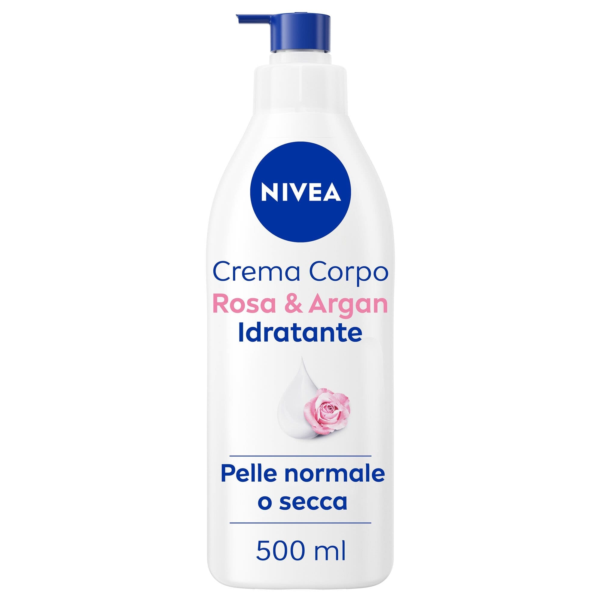 Nivea Crema Corporal Hidratante Rosa y Argán, 72 h de hidratación, con aroma a rosa, 500 ml