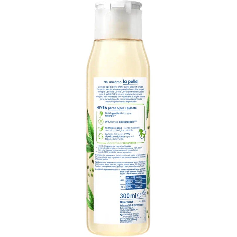 Nivea Doccia Naturally Good Olio Di Semi Di Canapa 300ml
