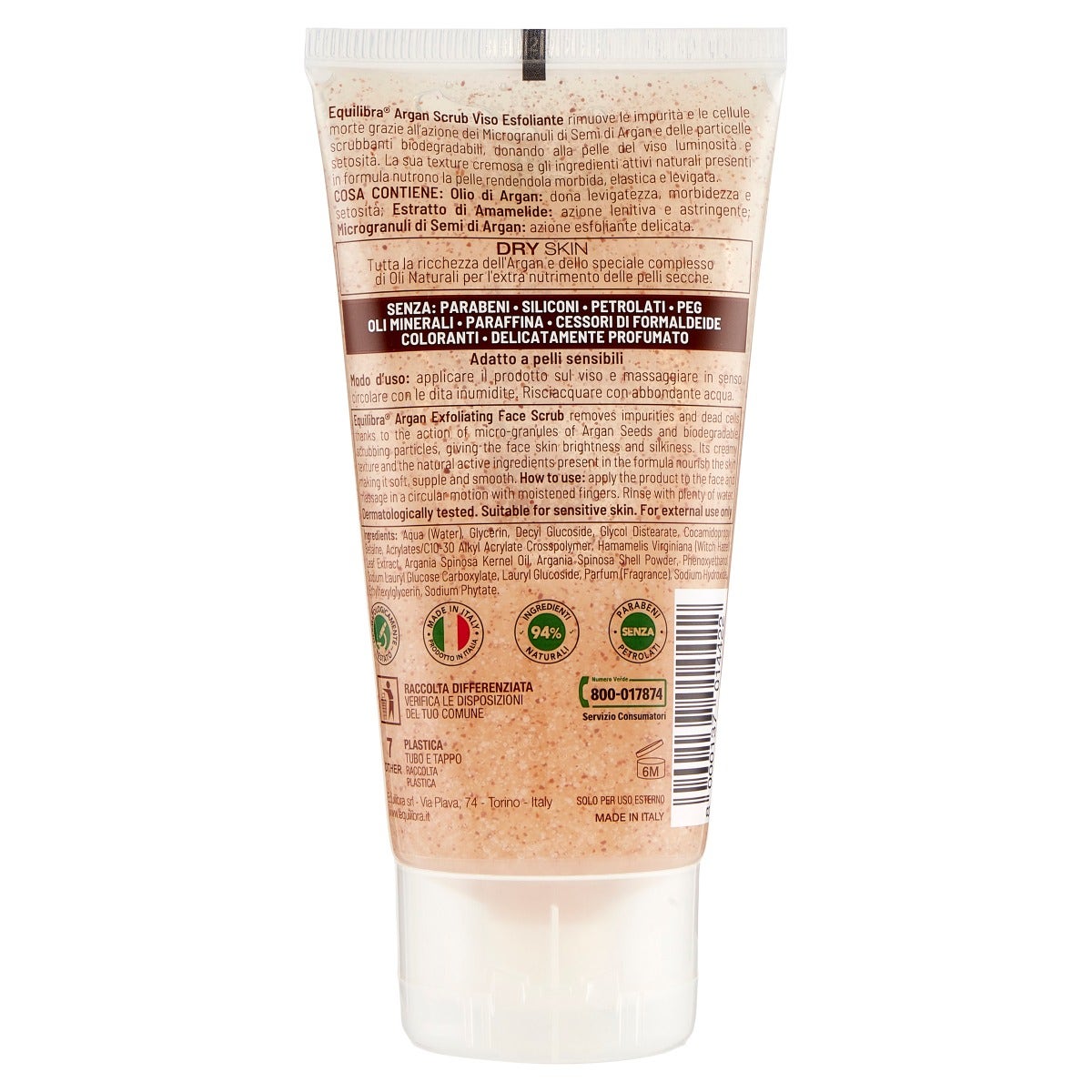 Equilibra Argan Scrub Viso Esfoliante 75ml