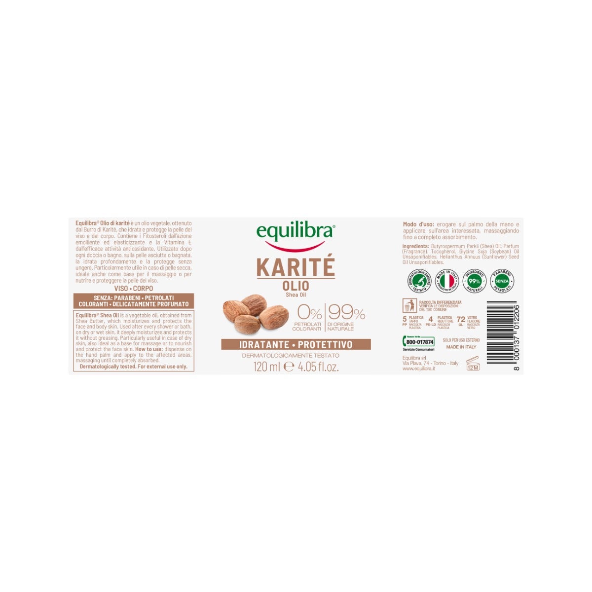 Equilibra Karité Olio 120ml