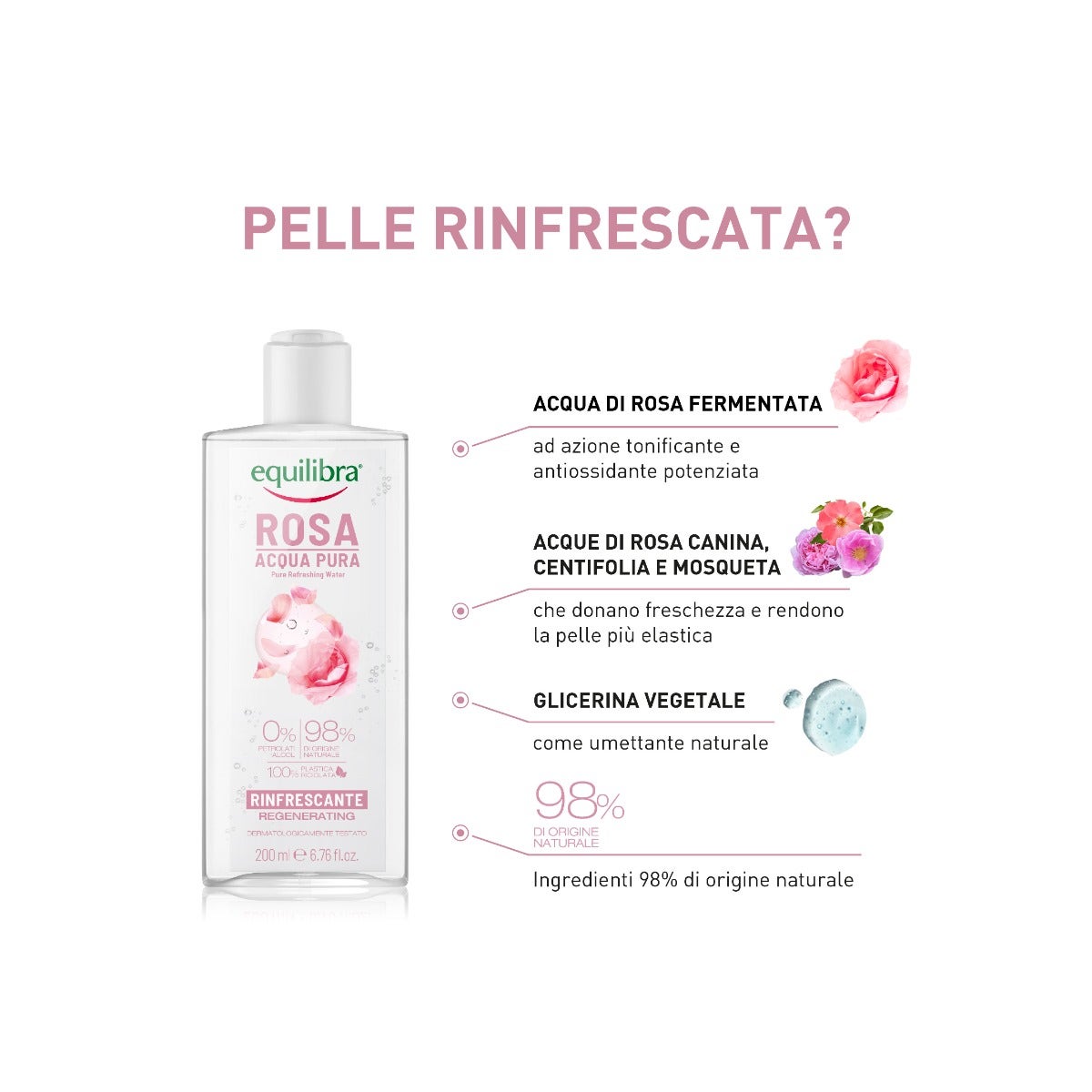 Equilibra Rosa Acqua Pura Tonificante 200ml