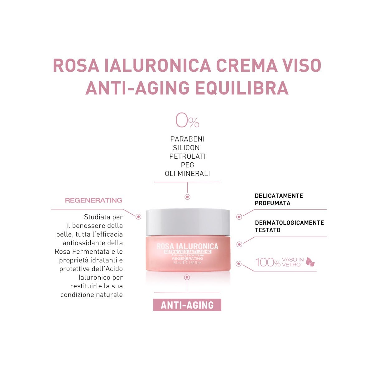 Equilibra Rosa Ialuronica Crema Viso Anti-aging 50ml
