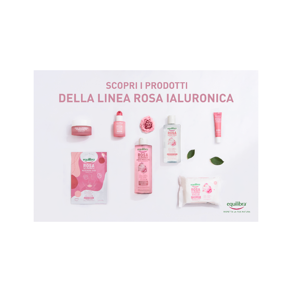 Equilibra Rosa Ialuronica 25 Salviette Micellari Struccanti