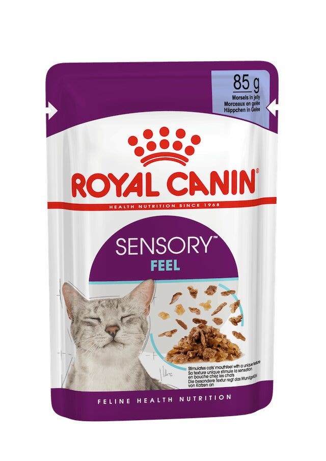 Royal Canin Sensory Feel Tiras en gelatina para gatos adultos, sobre de 85 g