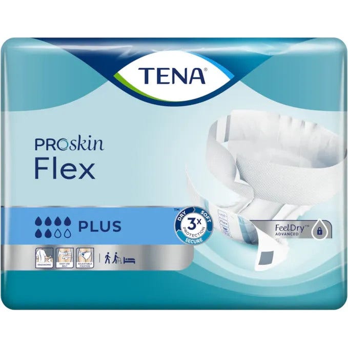 Tena Flex Plus Pañal con cinturón Small 30 unidades