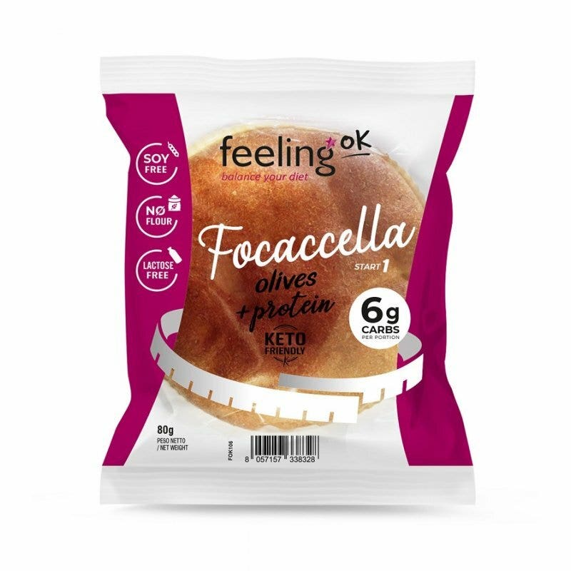 Feeling Ok Focaccella +Protein con aceitunas 80 g
