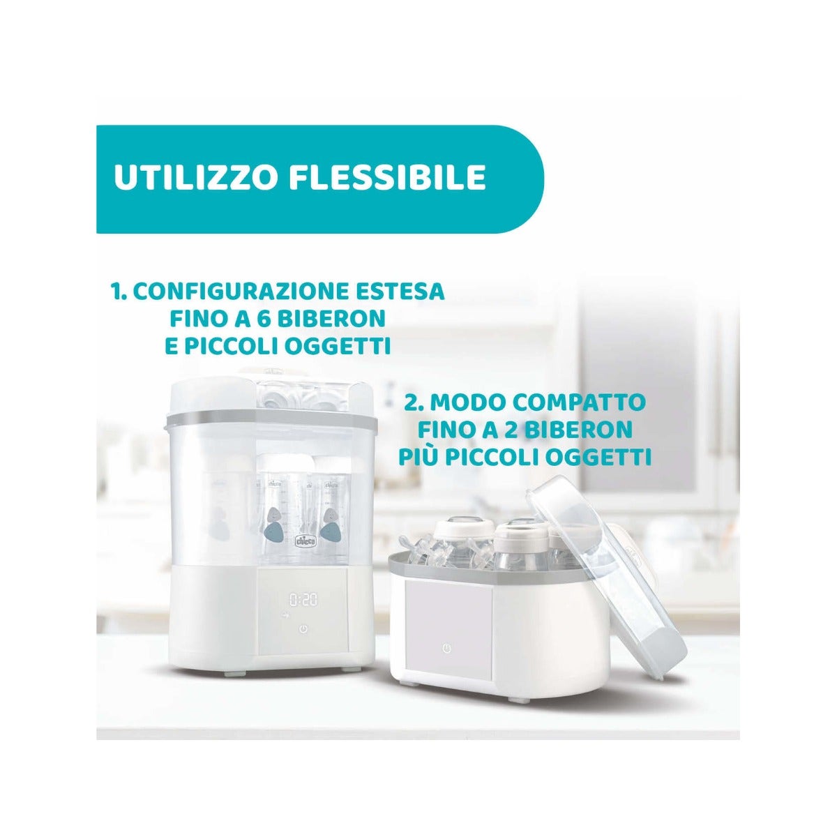 Chicco Esterilizador con secado rápido para biberones y objetos pequeños