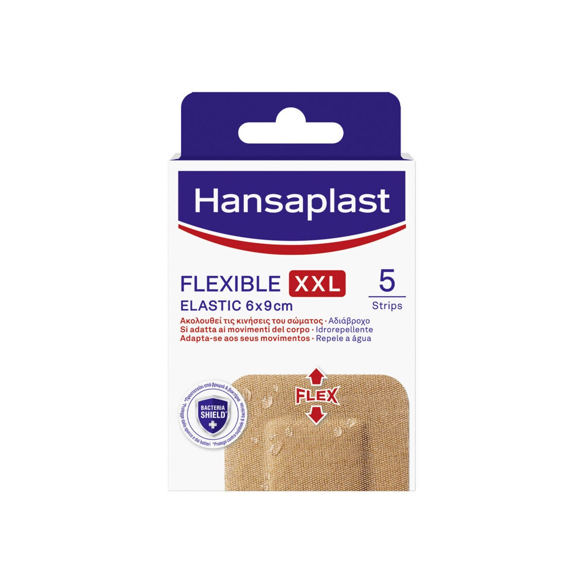 Hansaplast Apósitos Flexibles XXL, vendajes elásticos para articulaciones, 6 x 9 cm, 5 unidades