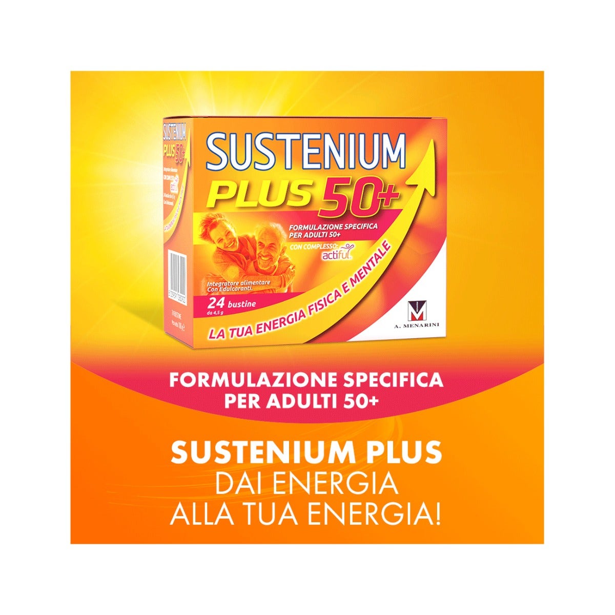 Sustenium Plus 50+ 24 sobres - Complemento energético para mayores de 50 años
