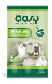 Oasy Snack Con Coniglio Per Cani 3 Sticks