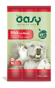 Oasy Snack Con Manzo Per Cani 3 Sticks