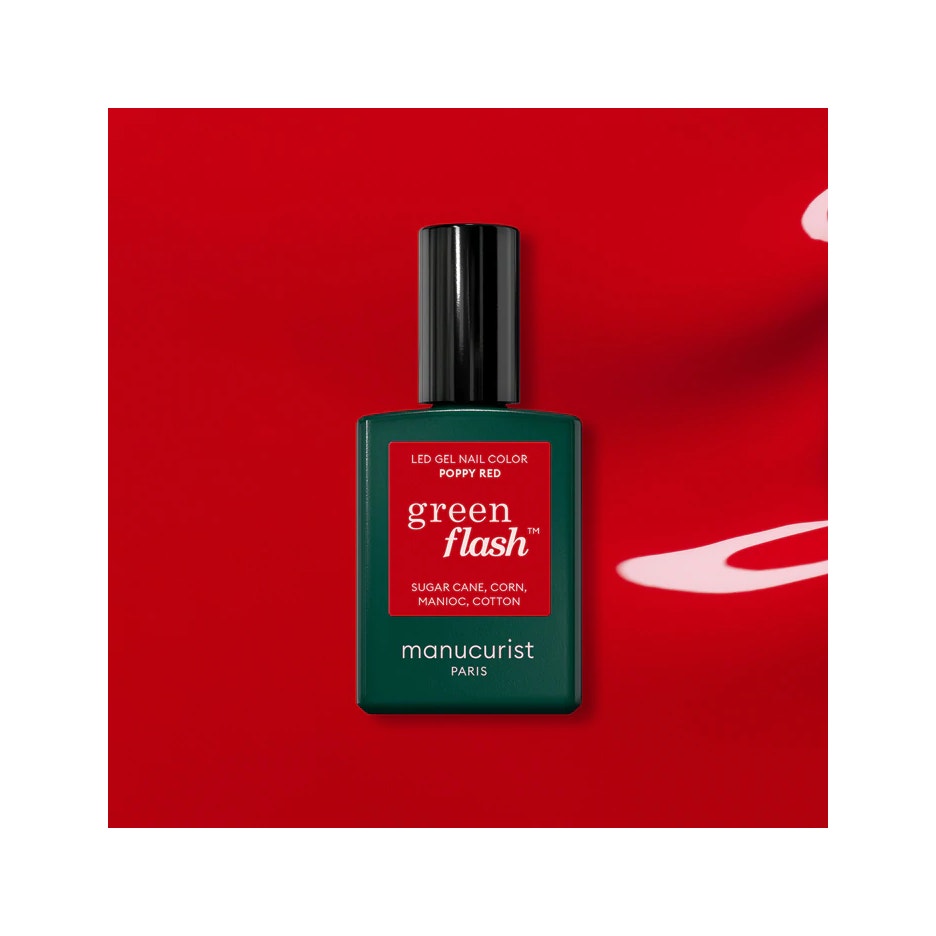 Manucurist Kit Essentials Green Flash Con Smalto Semipermanente Poppy Red